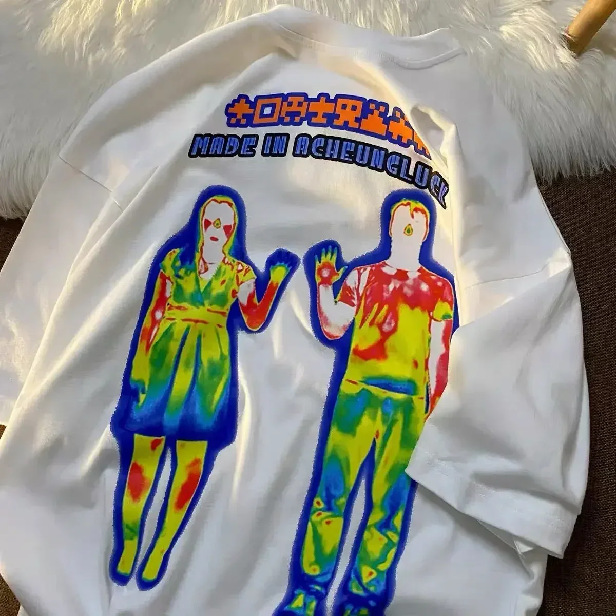 Oversized T Shirt Aesthetic Graphic Top Damaged Vintage Hip Hop Long Sleeve T Shirt Streetwear Harajuku Graphic T Shirts