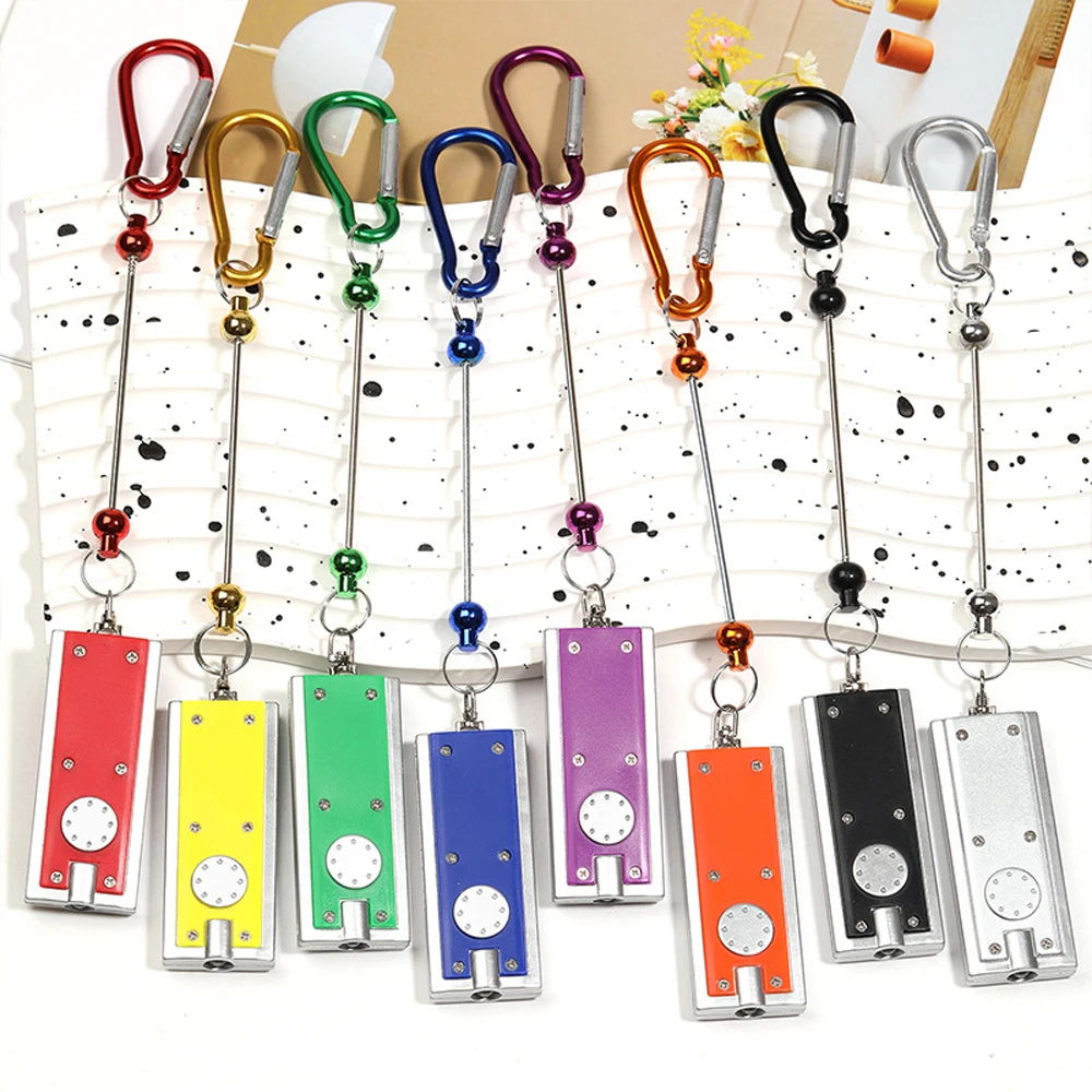8-48Pcs LED Flashlight with DIY Beads & Carabiner Hook | Portable Outdoor Lighting for Camping