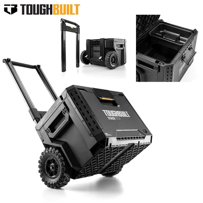 TOUGHBUILT Stackable detachable pull rod tugboat toolbox, large capacity tool storage, outdoor camping and fishing TB-B1-B-70R