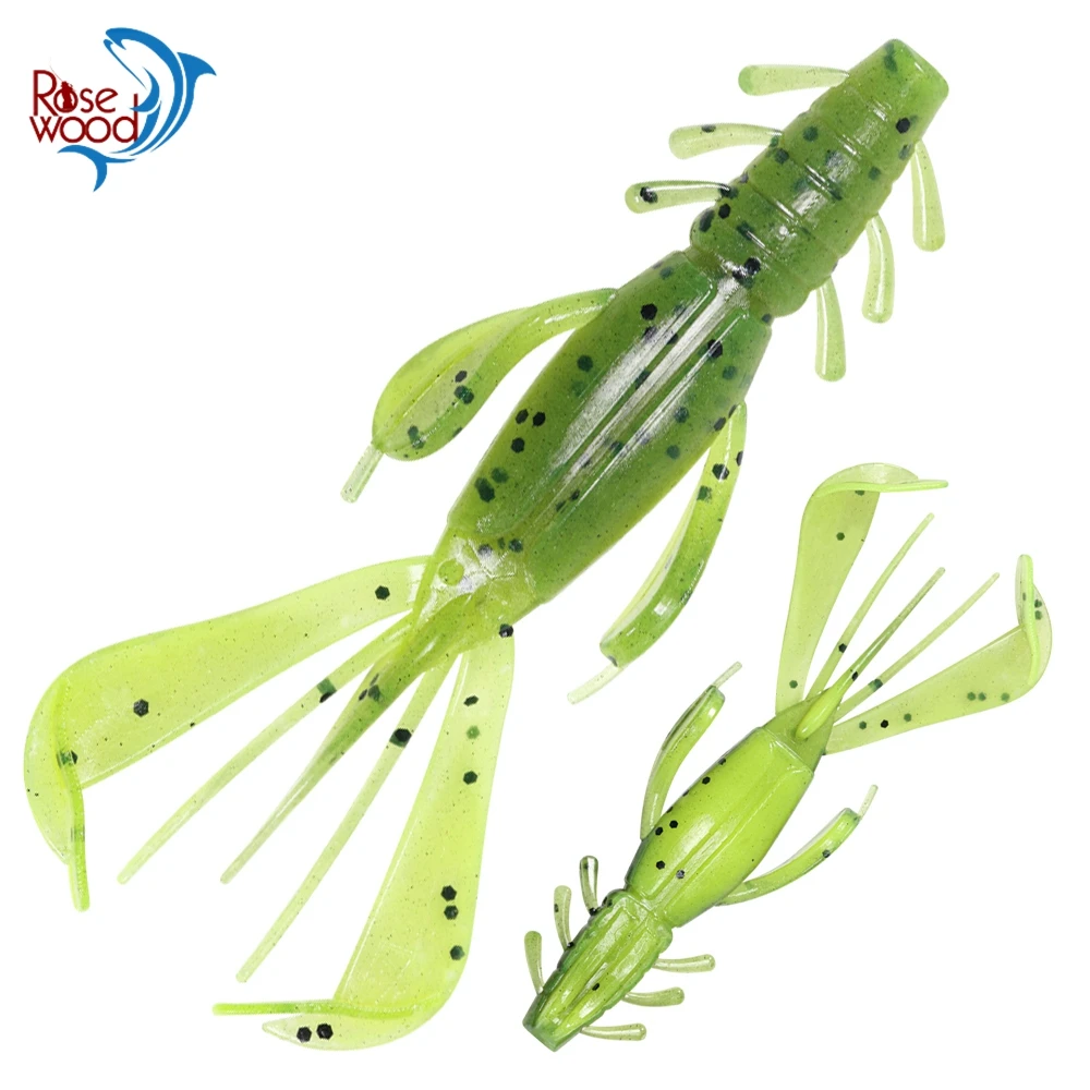 Rosewood Shrimp Soft Bait 65mm Light Game Worm Silicone Artificial Plastic Baits Crayfish Cray Crazy Flapper Creature Streamer