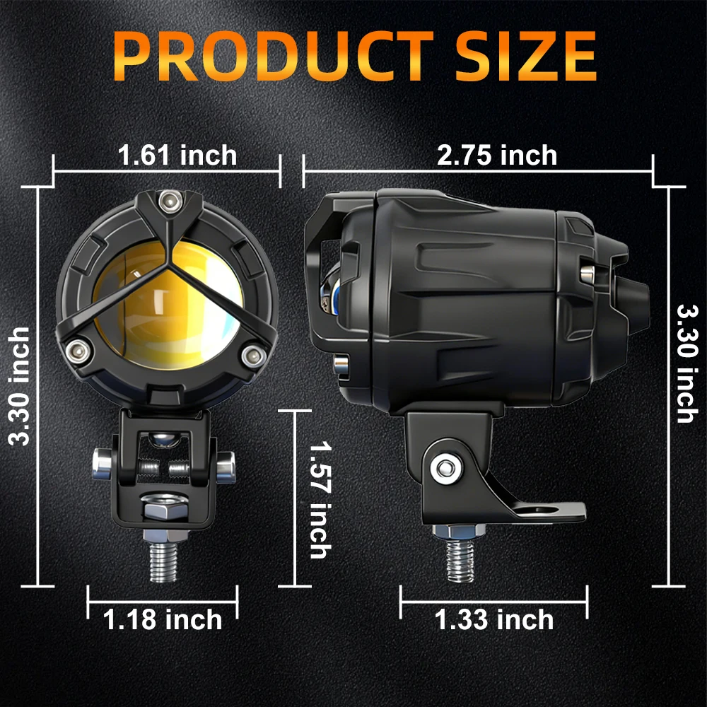 Motorcycle  Fog Lights 6000K 3500K LED Off Road Driving Light Wire Harness Switch 6000K for ATV Truck Dirt Bike SUV UTV view 5