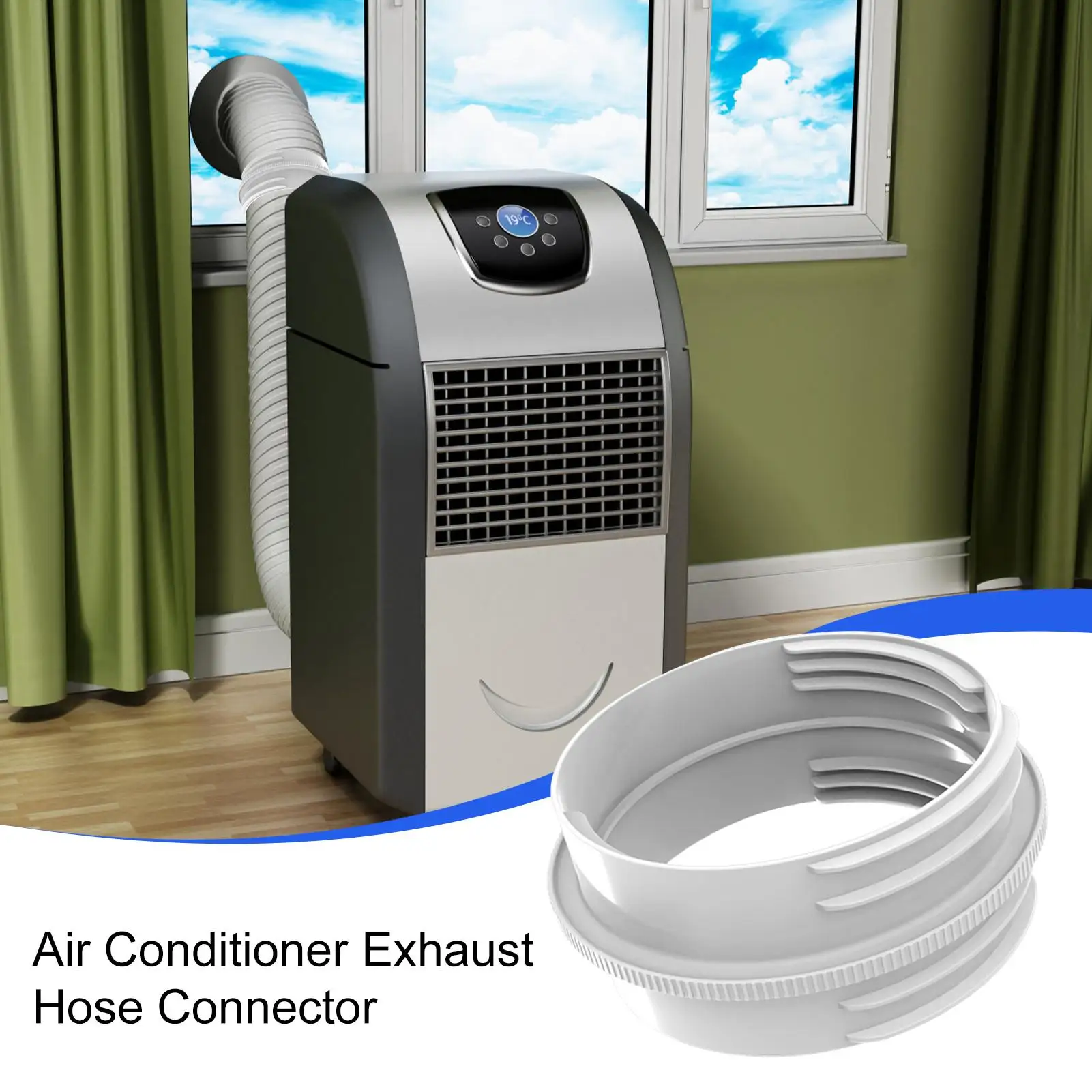 Portable AC Coupler Air Conditioner Hose Adapter Universal Hose Reducer Split Vent Conditioning Drain Screen Exhaust Connector