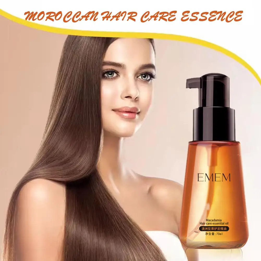 70Ml Marokko Argan Haarolie Zorg Essentie Voedende Verwijderen Vettige Split Zorg Ruw Beschadigd Haar Behandeling Haar Reparatie Impro K3w8