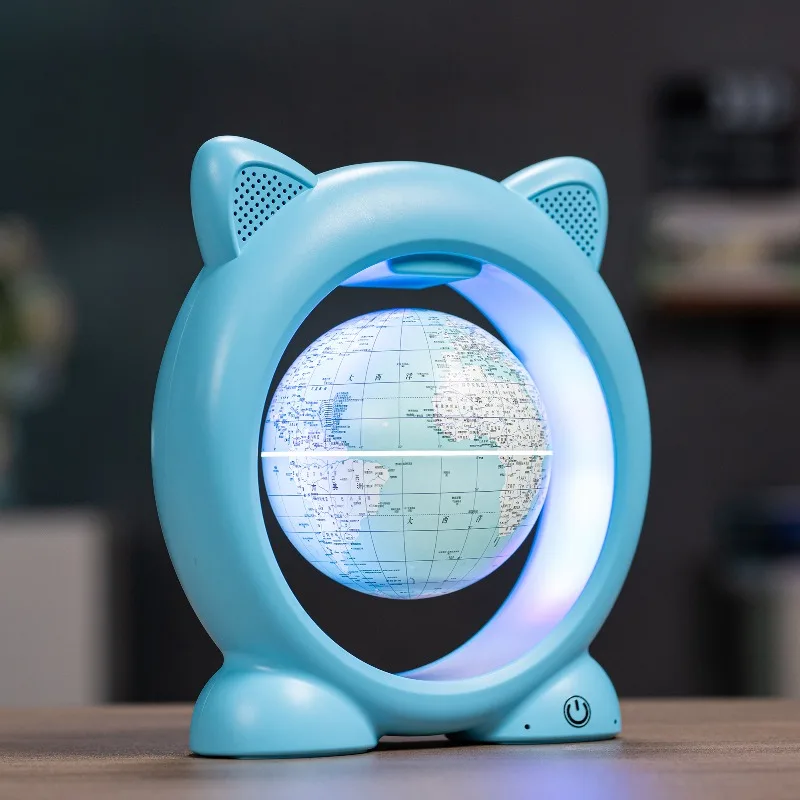 10cm Magnetic Levitation Cat Globe Floating Rotating World Map Home Office Decor Creative Gift For Kids Birthday Festival Toys