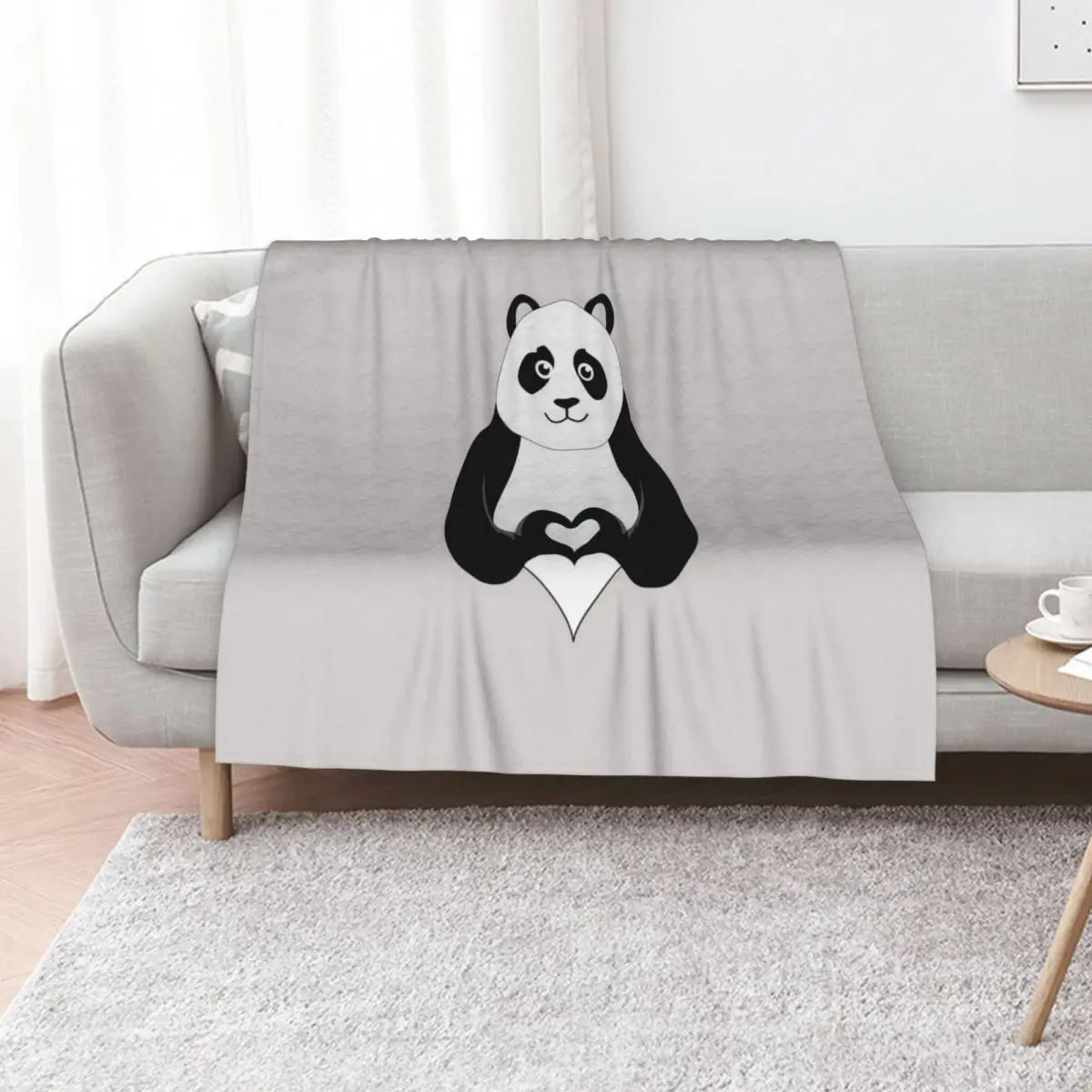Panda Heart Valentines Day Gift Animal Bear Lover Throw Blanket Soft Plush Plaid Luxury St funny gift Moving Weighted Blankets