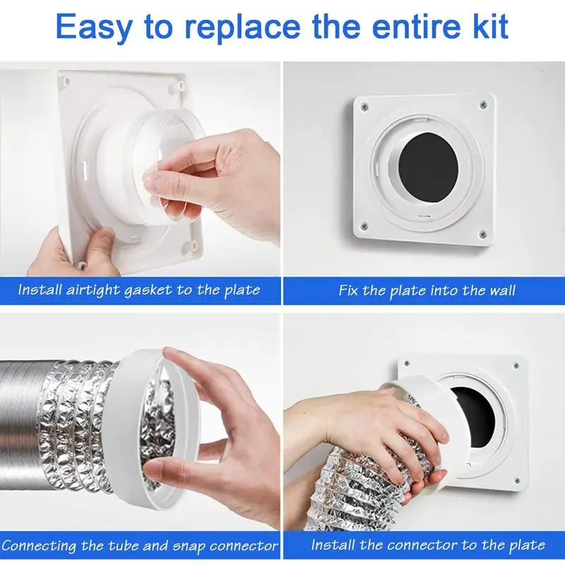 Dryer Vent Elbow Kit Tightness Good Dryer Vent Kit With Transparent Airtight Gasket Thick Dryer Vent Wall Plate Adapter For