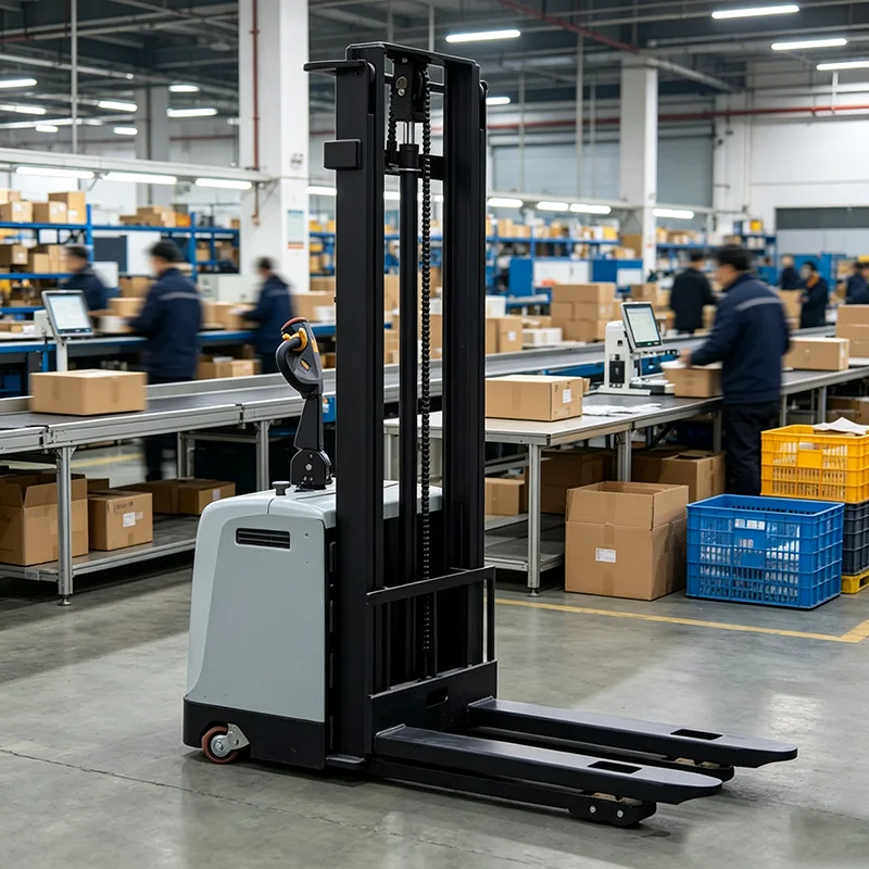 Compact Walkie Stacker Semi Electric 1Ton Pallet Stacker Small Warehouse Lifting Truck