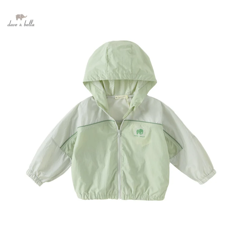 Dave Bella 2024 New Summer Boy’s Children's Baby Fashion Casual Thin Hooded Coat Sun-Protective Cool Outdoor DB2240636