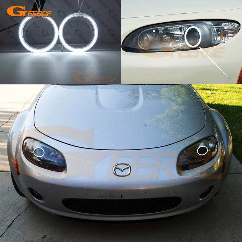 Para MAZDA MX5 MX-5 MIATA Roadster 2006 2007 2008 Kit de Anillos Halo de Ojos de Ángel CCFL Clásicos Ultra Brillantes, Accesorios para Automóviles