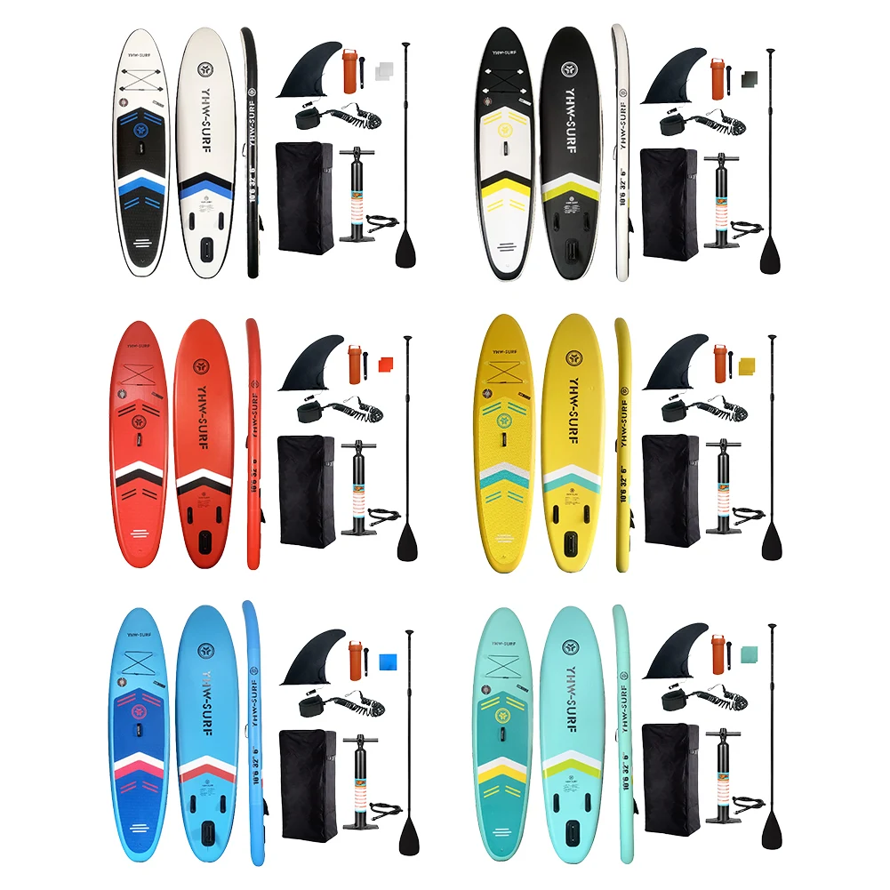 Inflatable Surfboard with Pump Paddle Balance Board PVC Outdoor Water Sports Vertical Surfboard Suitable for Water Sports