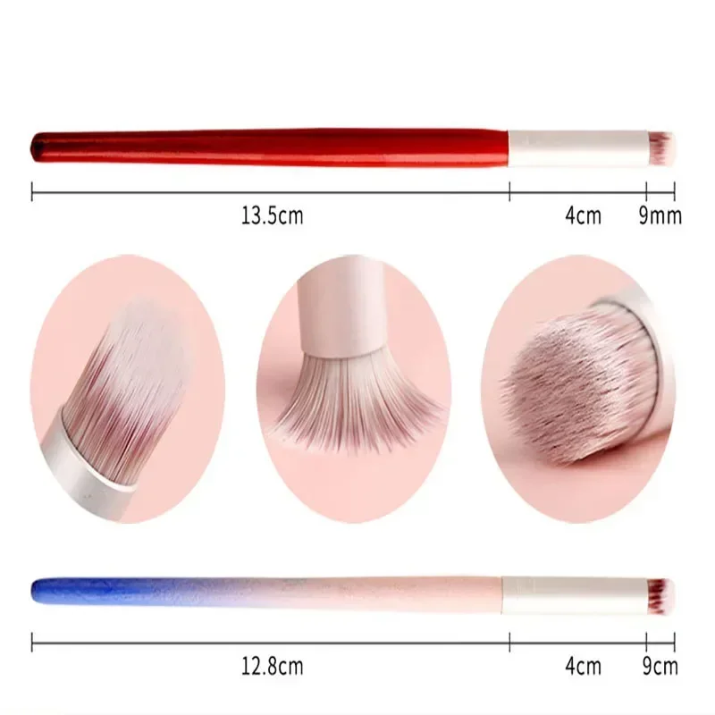 1/2Pcs Nail Gradient Brush Set with Red Wooden Handle Nail Drawing Brush UV Gel Pen Nail Halo Gradient Pen Brushed Soft Pen