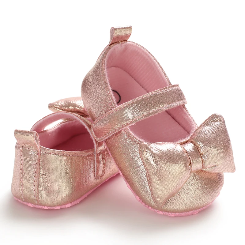 Spring and Autumn Style 0-1 Year Old Baby Walking Shoes Soft Soled Breathable Baby Shoes Bow Princess Shoes