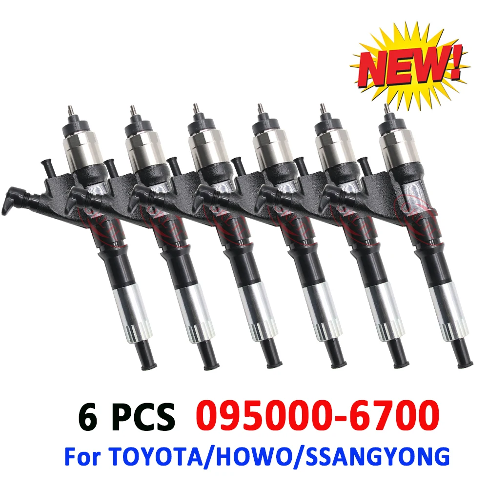 

6PCS R61540080017A ORLTL Diesel Injector 095000-6701 Injector 095000-6700 0950006700 Fuel Injector for TOYOTA - HOWO