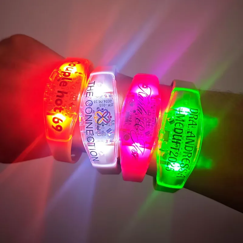 20/50/90PCS commission LED Sound Activated Glow in the Dark Bracelets Rhythmic Bracelets Concert Party