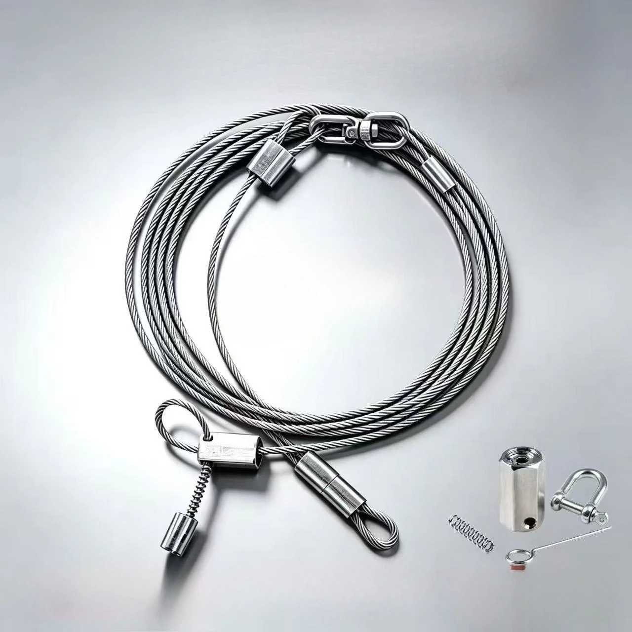 1pc  Stronger Spring For the Wild Boar Trap Replacement With Nuts Wire Rope Dia 4mm