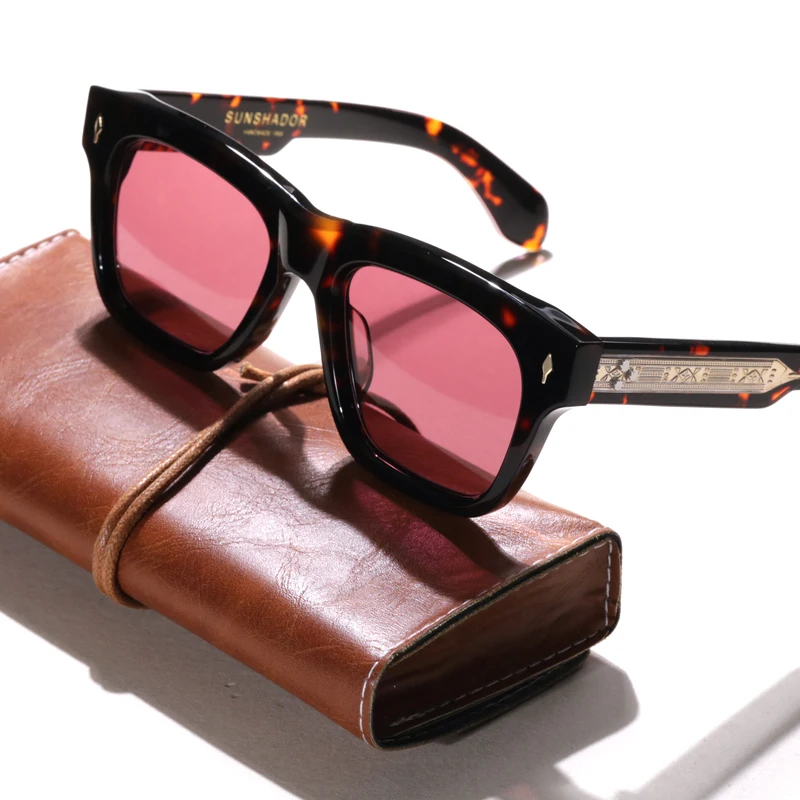 sunshador Modedesign handgemachte quadratische Acetat Sonnenbrille für Männer Frauen klassische Sonnenbrille Outdoor UV400 Schutz Logo Anpassung 6