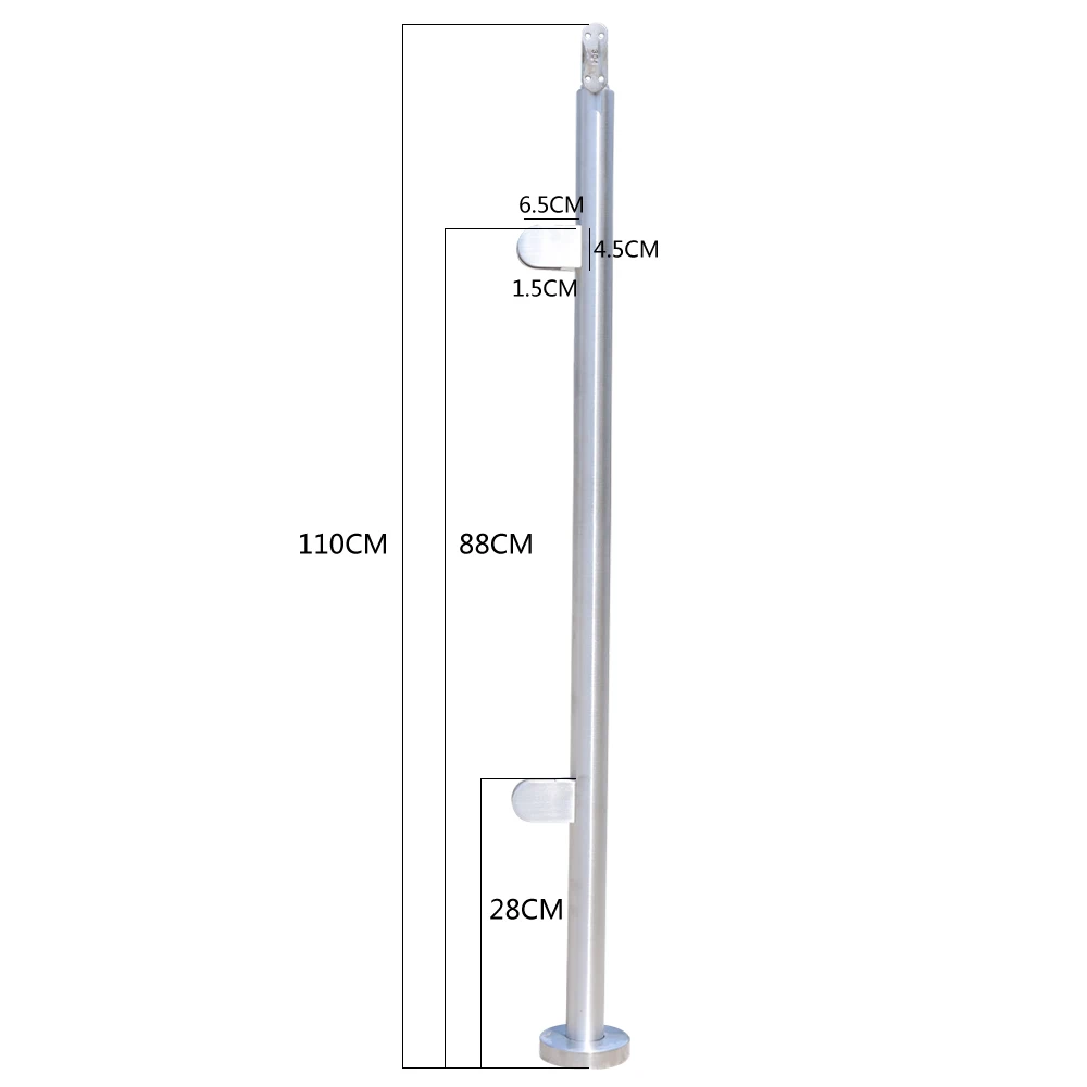 Cable Railing Post - Stainless Steel Square Fence Post for Outdoor Stairs, Porches, Backyards and Doorways