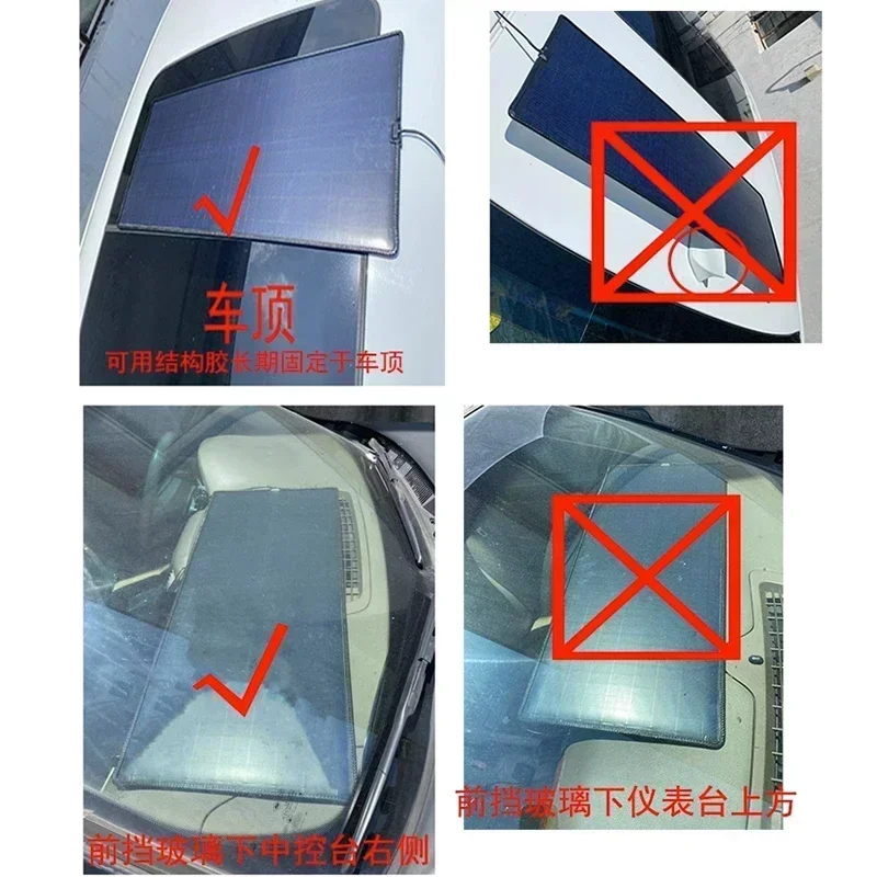 Solar Panel Kit 10A-60A Controller 50W Flexible Sola Panels 18V High Efficiency Battery Charger Module for Car RV with OBD Line