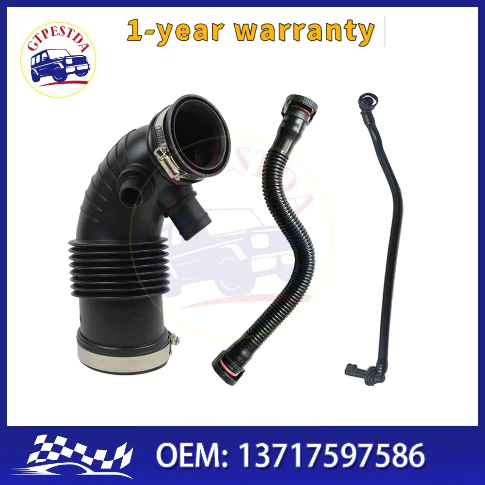 

GTPESTDA New Air Duct Filtered Pipe Air Intake Hose With Steel Ring for BMW F20 F21 F30 11157608144 11157614690 13717597586
