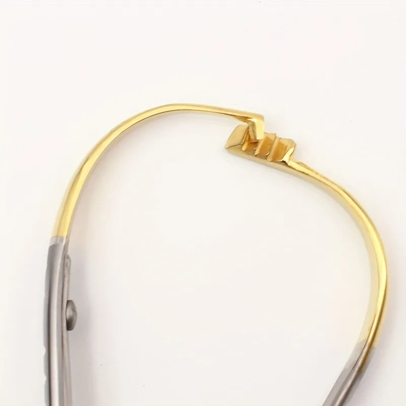 Ergonomisches Edelstahl-Spitzzangen-Set mit goldenen Akzenten – Handgehaltene Klemmzange und Pinzette mit gezahntem Griff zum Knotenbinden – Detail 6