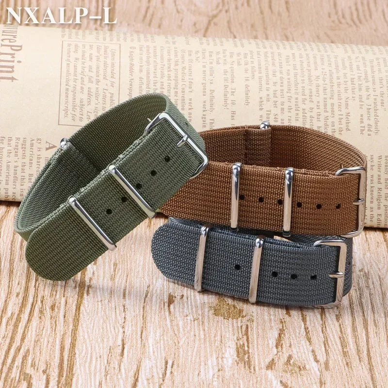 ساعة نايلون عسكرية للرجال ، حزام مضلع ، سوار ساعة رياضي لسايكو ، إكسسوارات سوار ، 18: 20: 20: 22