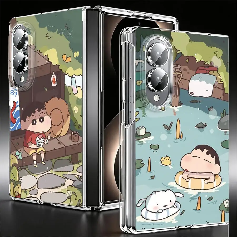 Cute C-CrayonS Shin-ChanS Transparent Soft Phone Cover Case for Samsung Galaxy Z Fold 8 ZFold8