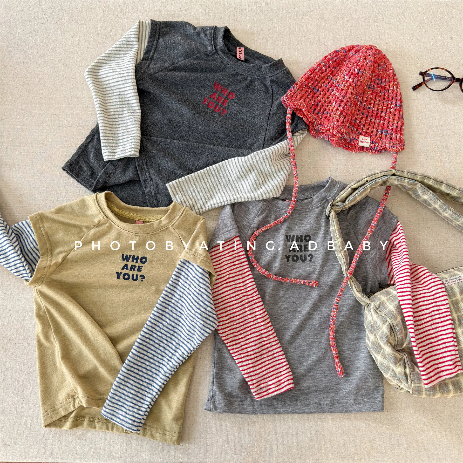 

Новинка Весна 2026: Детские футболки-обманки с длинным рукавом для мальчиков и девочек, с буквенным принтом, в полоску, детская одежда