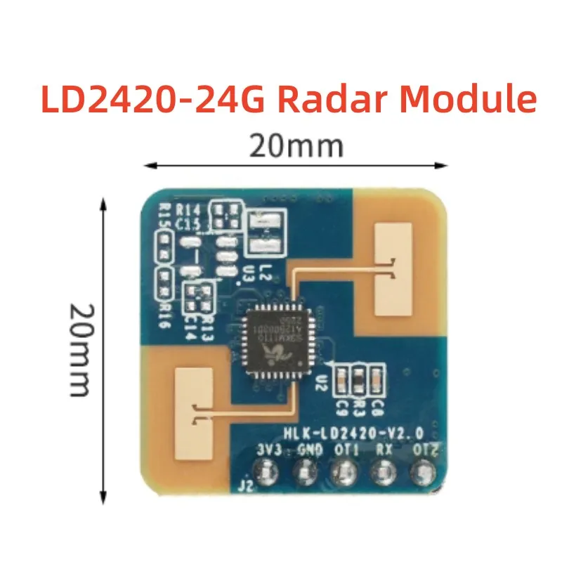 LD2420 Sensore radar a onde millimetriche 24G Modulo micro movimento intelligente per il corpo umano Banda ISM Alta sensibilità Basso consumo