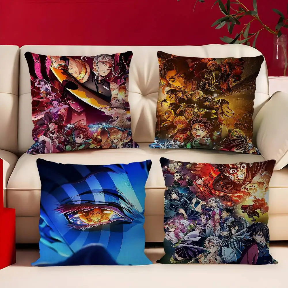 

D-Demon S-Slayer Cartoon Personalized Picture Text Home Decorative Pillows Household Gifts 45x45cm