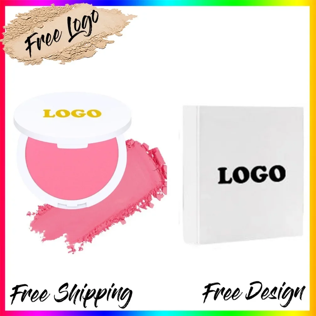 Private Label Custom Logo Blush Palette Matte Low Saturation Multifunctional Single Color Vegan Makeup Wholesale Powder Blusher