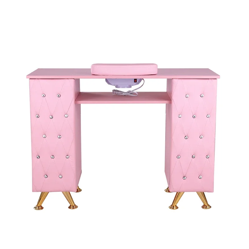 Hot Selling Pink Spa Beauty Salon Station Salon Furniture Manicure Table with Drawers  for Nail Shop