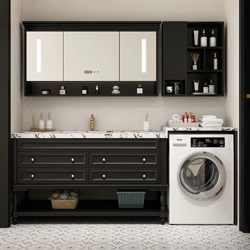 Bathroom cabinet, bathroom slate hot bending integrated washstand, floor-to-ceiling wash basin and bathroom cabinet