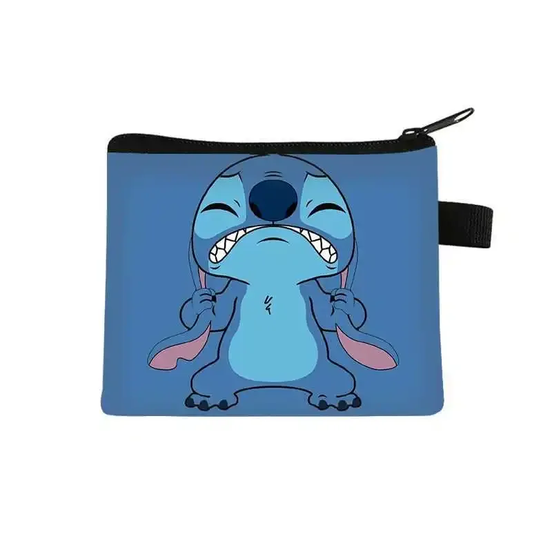 Disney-Porte-monnaie mignon Stitch, sac de rangement pour écouteurs, portefeuille imprimé Kawaii, accessoires d'anime, cadeau de fête pour enfant, style 41