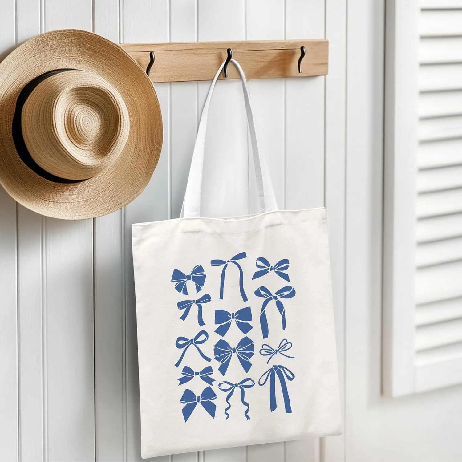 

Full Bow Preppy Tote Aesthetic,Coquette Preppy Trendy Gifts for Women,Reusable Grocery Bags Shopping Bags