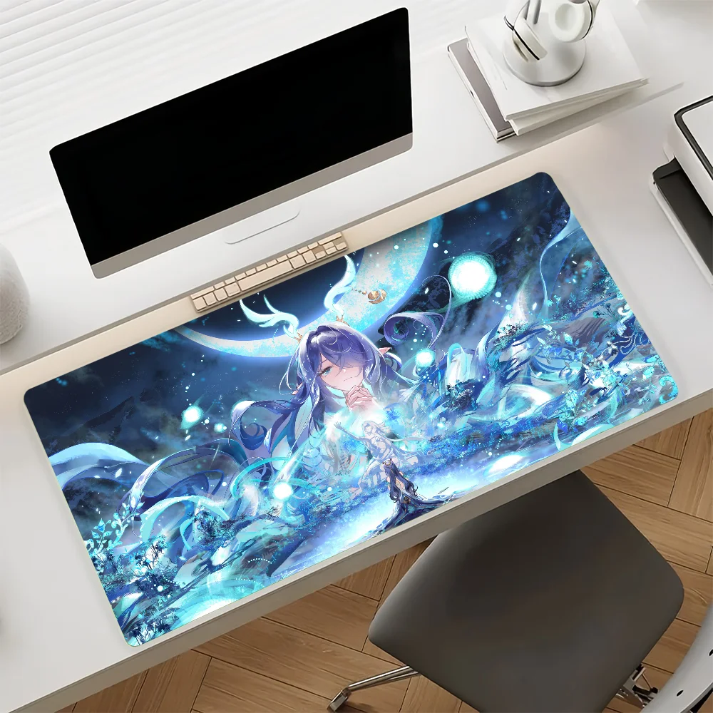 Game Genshin Impact Lauma Mouse Pad Large Non-Slip Waterproof Mat Stitched Edge Keyboard Pad for Gaming Daily Office
