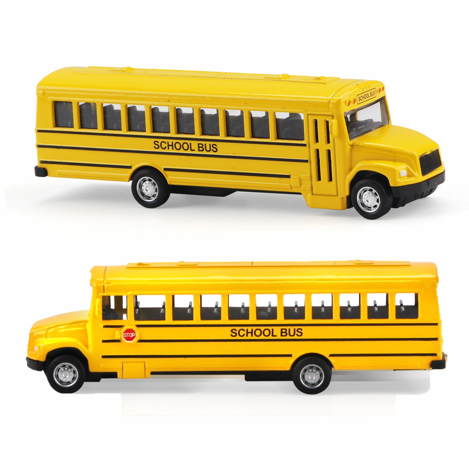 Simulation Alloy School Bus Inertia Toys Car Model Pull Back Car Interactive Toys Car Collection Educational Boy Gifts Toys