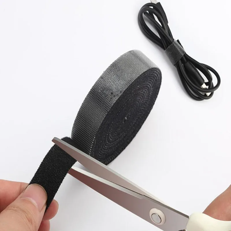 5m/roll Cable Ties Reusable Loop Bundle Self Adhesive Fastener Clip Wire Holder Management Nylon Strap Organizer Reusable