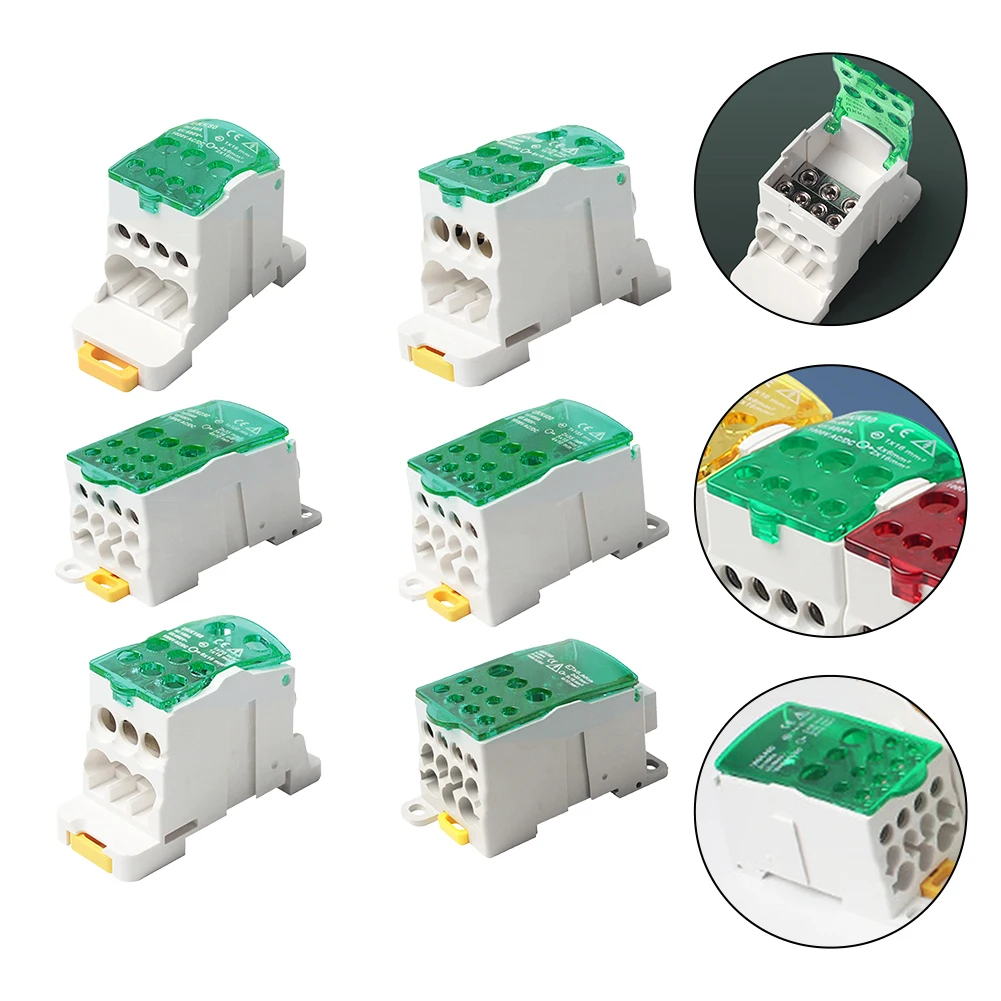 Rail Type Single Pole Terminal Junction Box UKK 80A/125A/160A/250A/500A One In Multiple Out Power Wire Connector Terminal