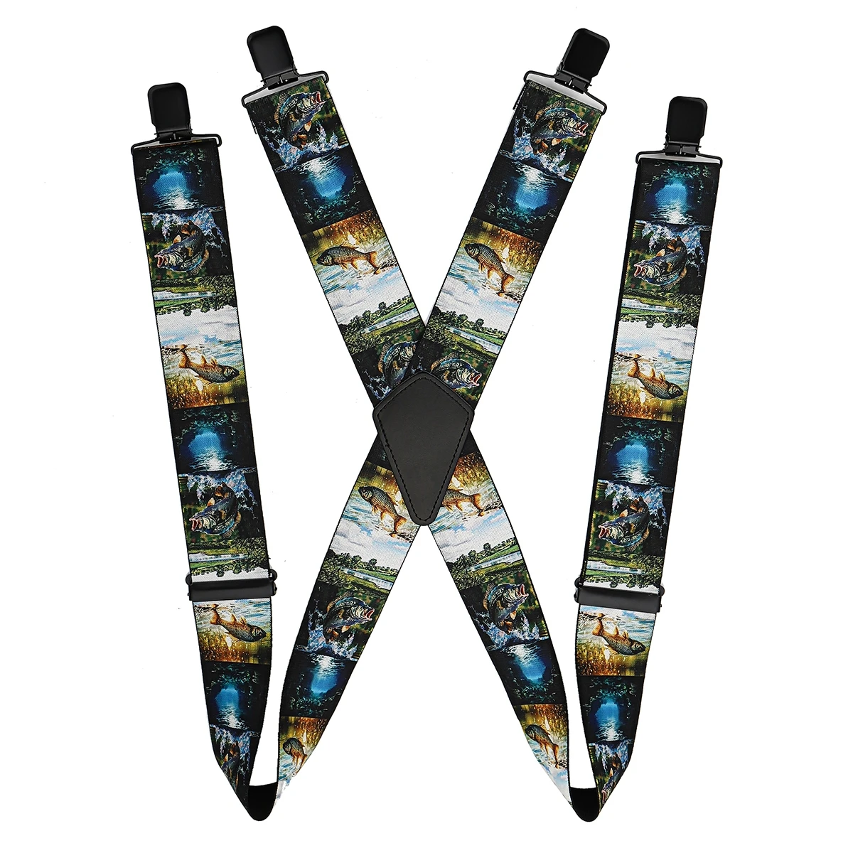 1,97-дюймовый мужской X-образный узор рыбы, высокоэластичный регулируемый ремень