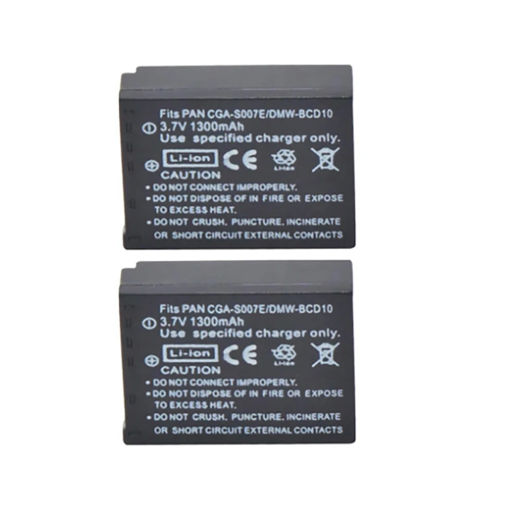 

2PCS CGA-S007E CGA S007E S007 S007A/1B BCD10 Battery For Panasonic Lumix TZ DMC-TZ3 TZ5 TZ4 Digital Camera Batteries