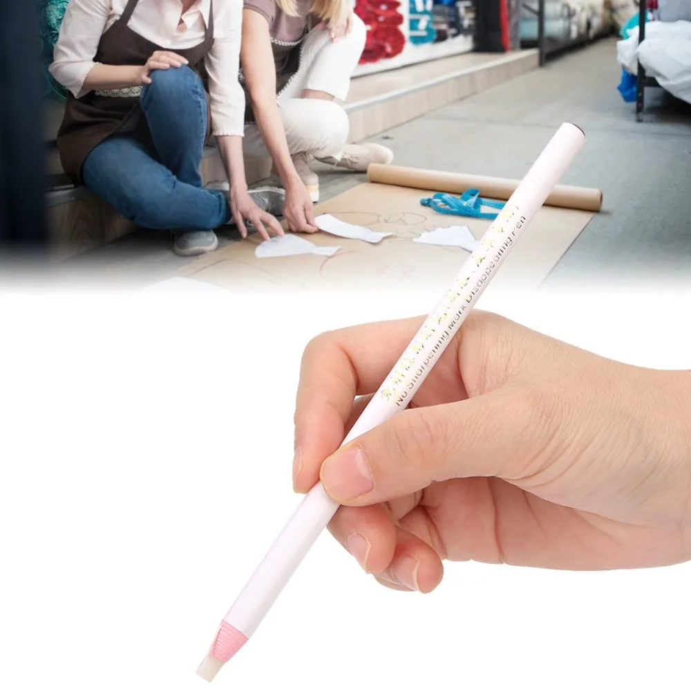 12PCS Professional White Chinagraph Marker Pencil Multi-Purpose Heat Erasable Peel Off Wax Pencil Grease Pencils Marking