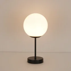 Simple White Glass Ball Table Lamp Living Room Decorative Bedroom Bedside LED Lights Offices Learn Reading Table Light