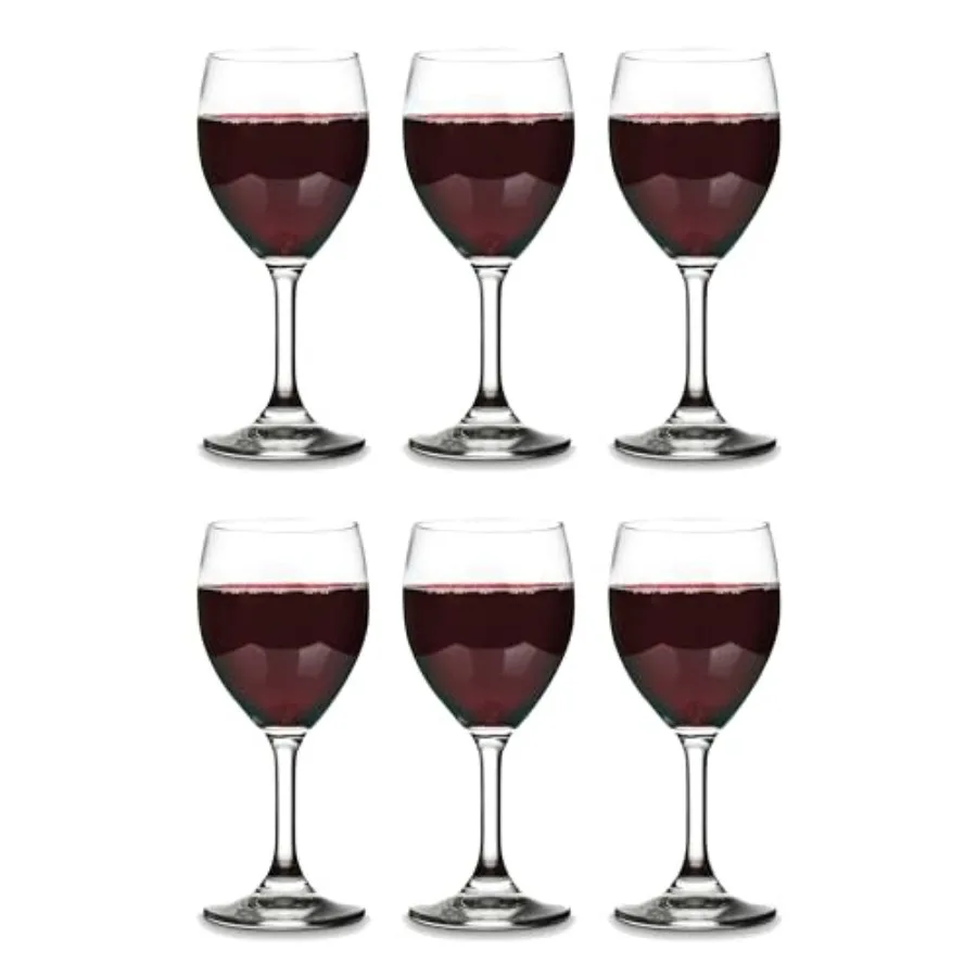 

Wine Glasses, Set of 6 Glasses for Red and White Wine With Stem, Clear Glasses for Wine, Thick and Durable Stemmed Cup
