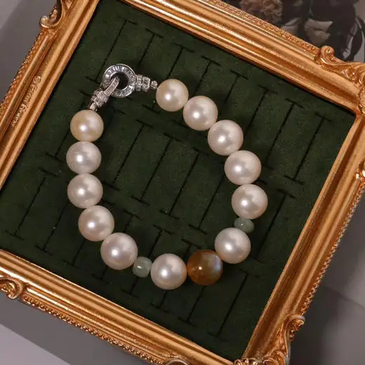 

Natural Stone & Pearl Bracelets 10mm Pearl + Natural Gemstone Sterling Silver Accessories Unique Design