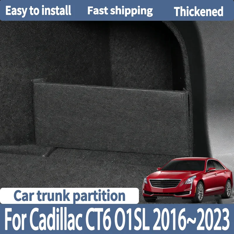 For Cadillac CT6 O1SL 2016~2023 Car Upgrade Trunk Storage Partition Multifunction Storage Box Auto Interior Accessories