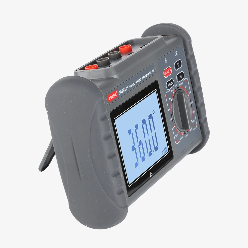 FR2010 high precision multi-function hand-held double clamp phase volt ampere meter Voltage current frequency measuring meter