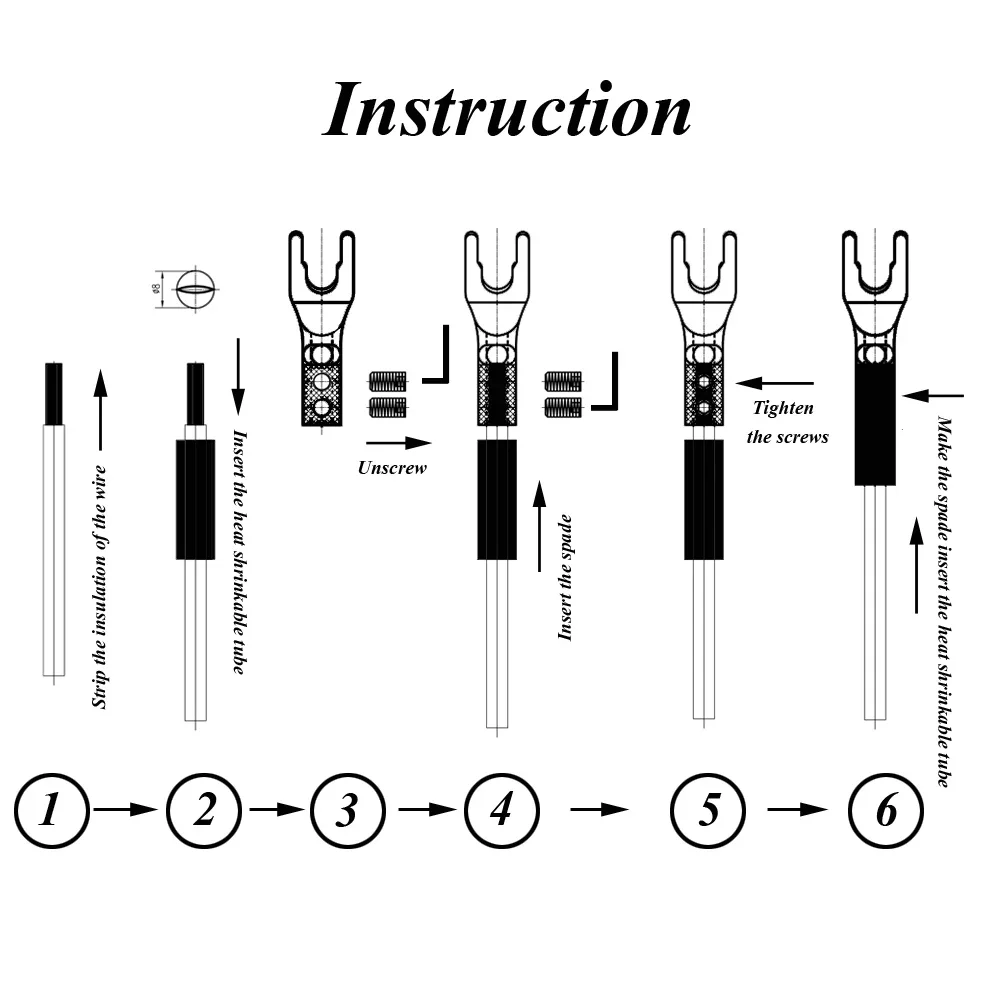 ハイファイ銅メッキオーディオフォークコネクタプラグ、スピーカーケーブルコネクタネジ溶接端子スペードハイファイスピーカーケーブルプラグ