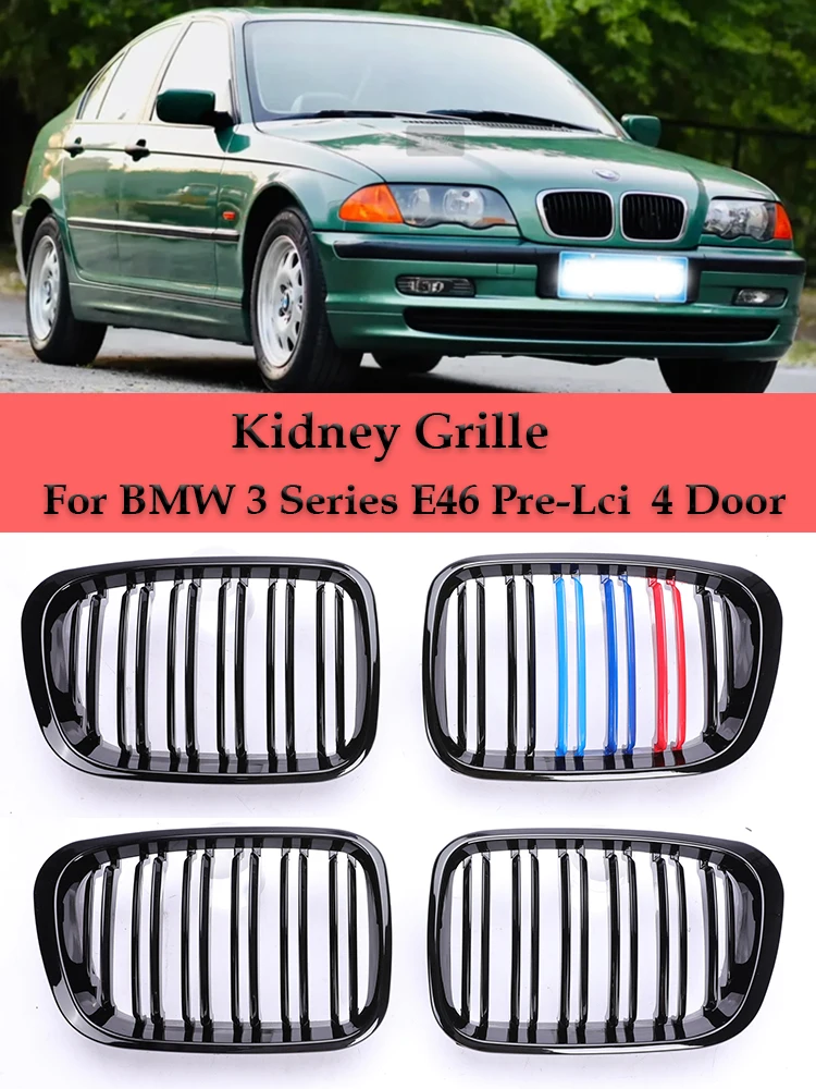 

Глянцевая матовая черная карбоновая решетка M цвета, совместимая с BMW 3 серии E46 320i 325i 328i 1998 1999 2000 2001 4-дверный седан