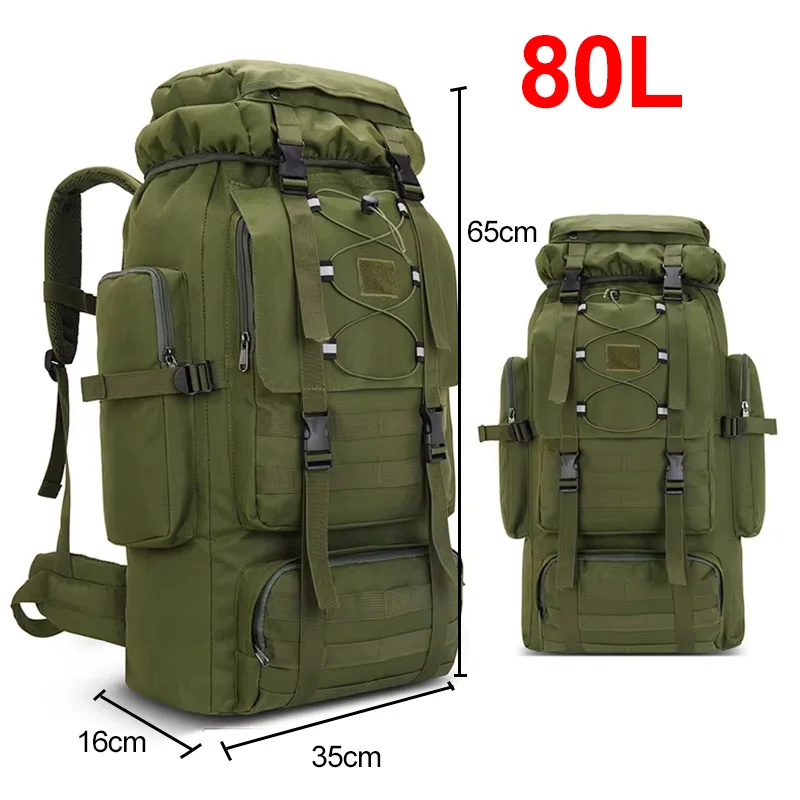 scione 130L Wandern Camping Rucksack Reise Große Gepäck Tasche Männer Trekking Outdoor Sport Pack Molle Trekking Rucksack Für Männer Big Bag 4