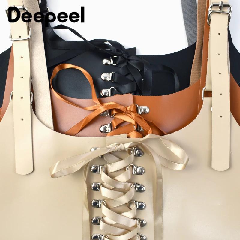 Deepeel 72cm Punk Women's PU Shoulder Strap Suspenders Cummerbunds Female Fashion Waist Corset Luxury Harness Peplum Belts